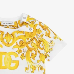 Dolce amp; Gabbana Baby Girls White Majolica Print Cotton T-Shirt New