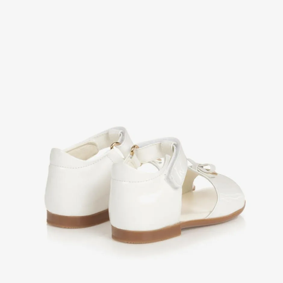 Dolce amp; Gabbana Baby Girls White Patent Leather Sandals