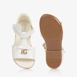 Dolce amp; Gabbana Baby Girls White Patent Leather Sandals