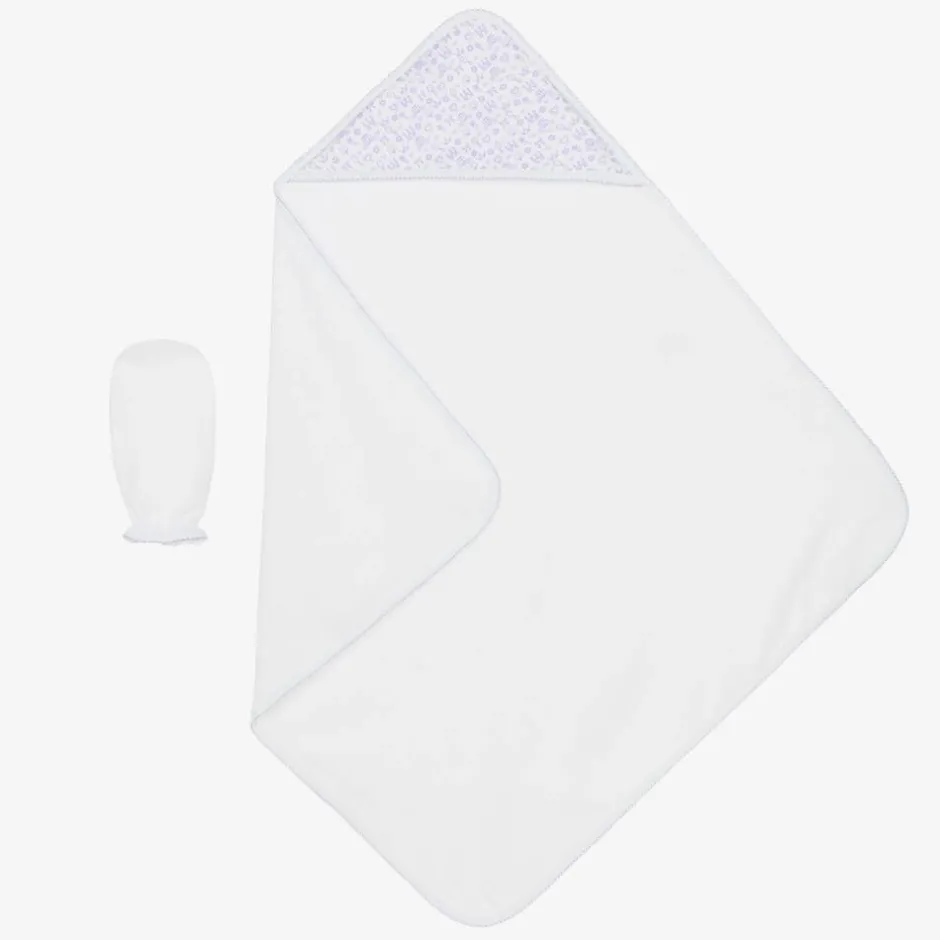 Kissy Kissy Baby Girls White Pima Royal Details Towel Set Outlet