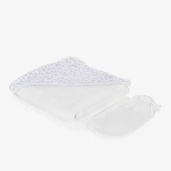 Kissy Kissy Baby Girls White Pima Royal Details Towel Set Outlet