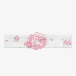 Kissy Kissy Baby Girls White Pink Rose Scrolls Headband Sale