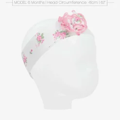 Kissy Kissy Baby Girls White Pink Rose Scrolls Headband Sale