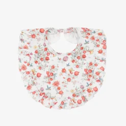 My Little Pie Baby Girls White Supima Cotton Pomegranate Bib New