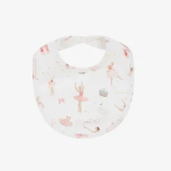 My Little Pie Baby Girls White Supima Cotton Opera Bib Outlet