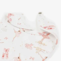 My Little Pie Baby Girls White Supima Cotton Opera Bib Outlet