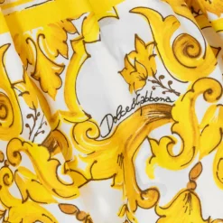 Dolce amp; Gabbana Baby Girls Yellow Majolica Print Cotton Skirt Hot