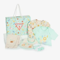 Guess Beige & Green Cotton Babysuit Set New