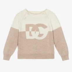 Dolce amp; Gabbana Beige & Ivory Cotton & Cashmere Sweater Online