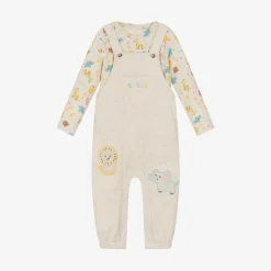 Guess Beige Babysuit & Dungaree Gift Set Outlet