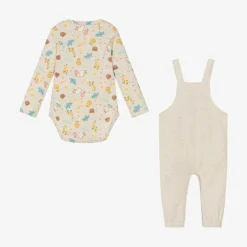 Guess Beige Babysuit & Dungaree Gift Set Outlet