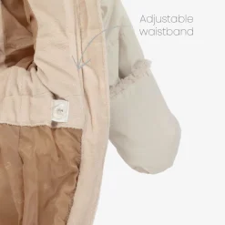 Deux par Deux Beige Bear Snowsuit & Neck Warmer Set Discount