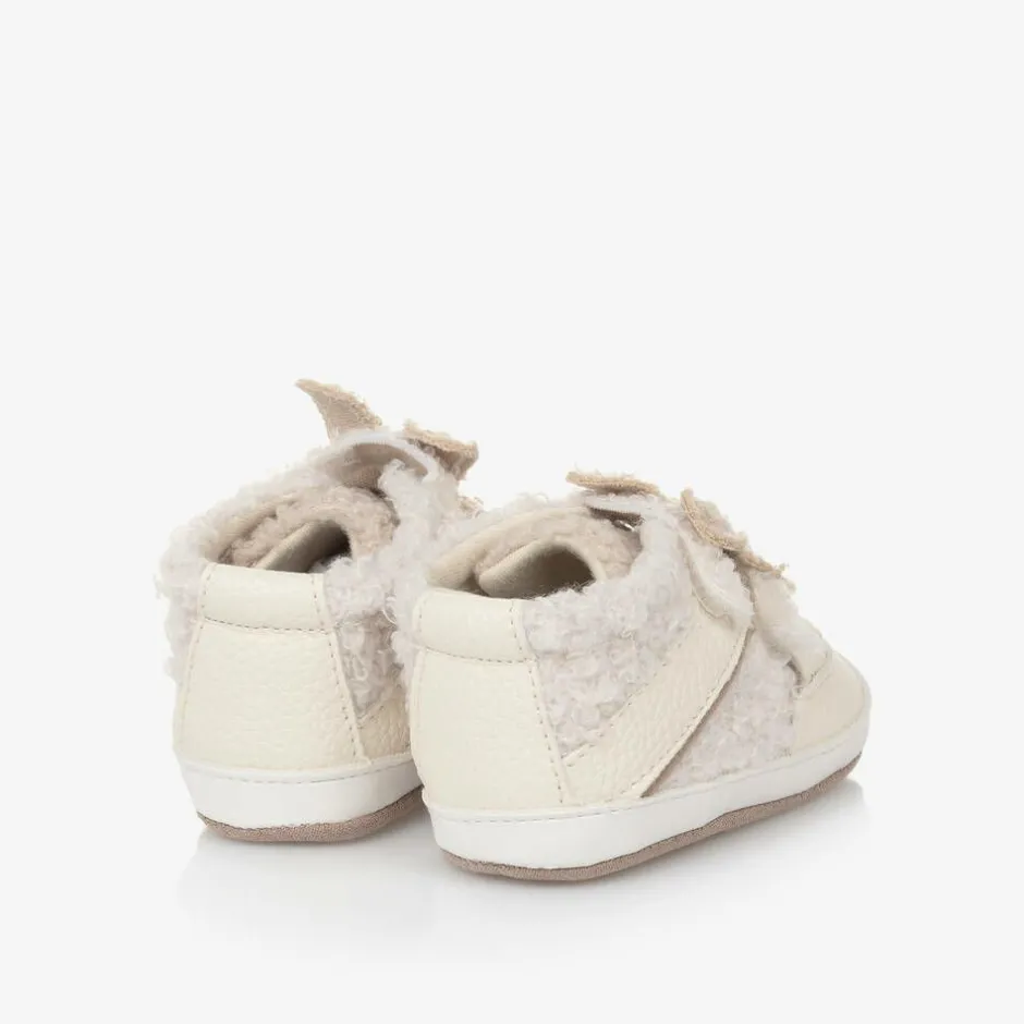 Mayoral Newborn Beige Borg Pre-Walker Trainers Discount