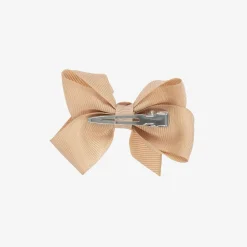 Bowtique London Beige Bow Hair Clip (7cm) Tan Discount