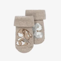 Mayoral Newborn Beige Bunny Cotton Baby Socks New