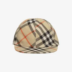 Burberry Beige Canvas Check Cap Hot