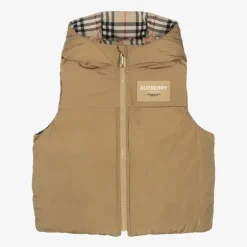 Burberry Beige Check Reversible Down Gilet