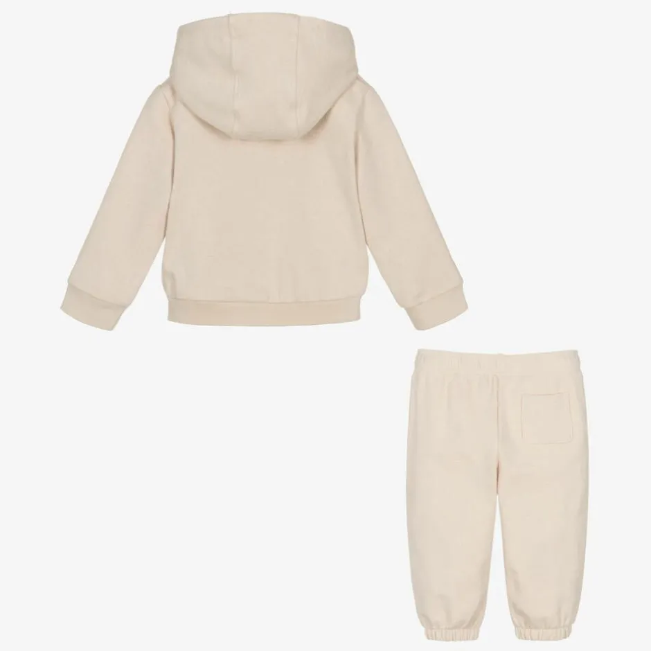 Versace Beige Cotton & Cashmere Baby Tracksuit Outlet