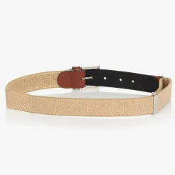 Zaccone Beige Cotton & Leather Belt Outlet