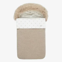 Paz Rodríguez Beige Cotton & Cashmere Knitted Baby Nest (77cm) Outlet