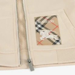 Burberry Beige Cotton Baby Zip-Up Top Calico