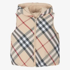 Burberry Beige Down Padded Reversible Gilet PaleStone Sale