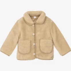 Burberry Beige Faux Fur Baby Jacket Outlet
