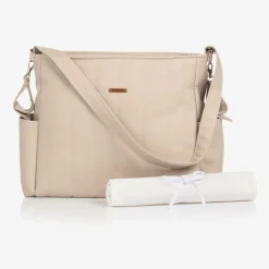 Uzturre Beige Faux Leather Baby Changing Bag (43cm) New