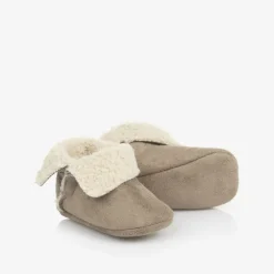 Paz RodrÃguez Beige Faux Suede Pre-Walker Shoes Online