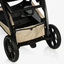 Fendi Beige FF Logo Stroller New
