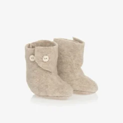 1 + in the family Beige Fleece Booties Clearance