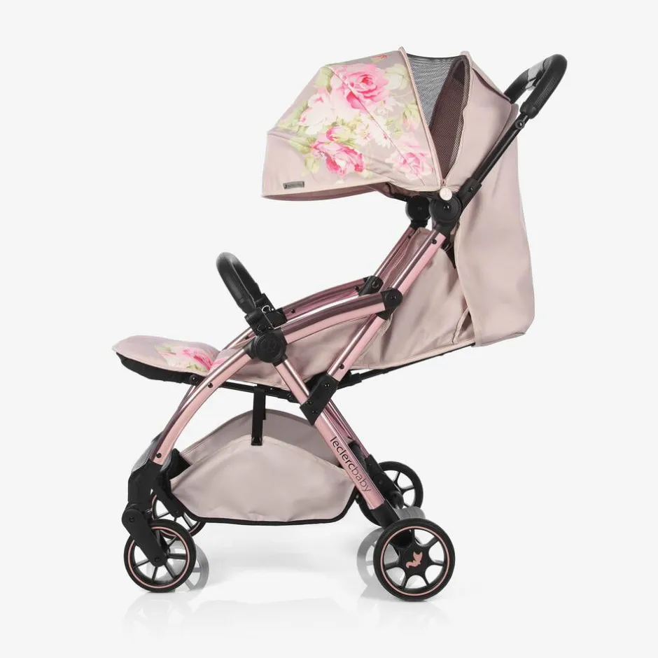 Monnalisa Beige Floral Baby Stroller