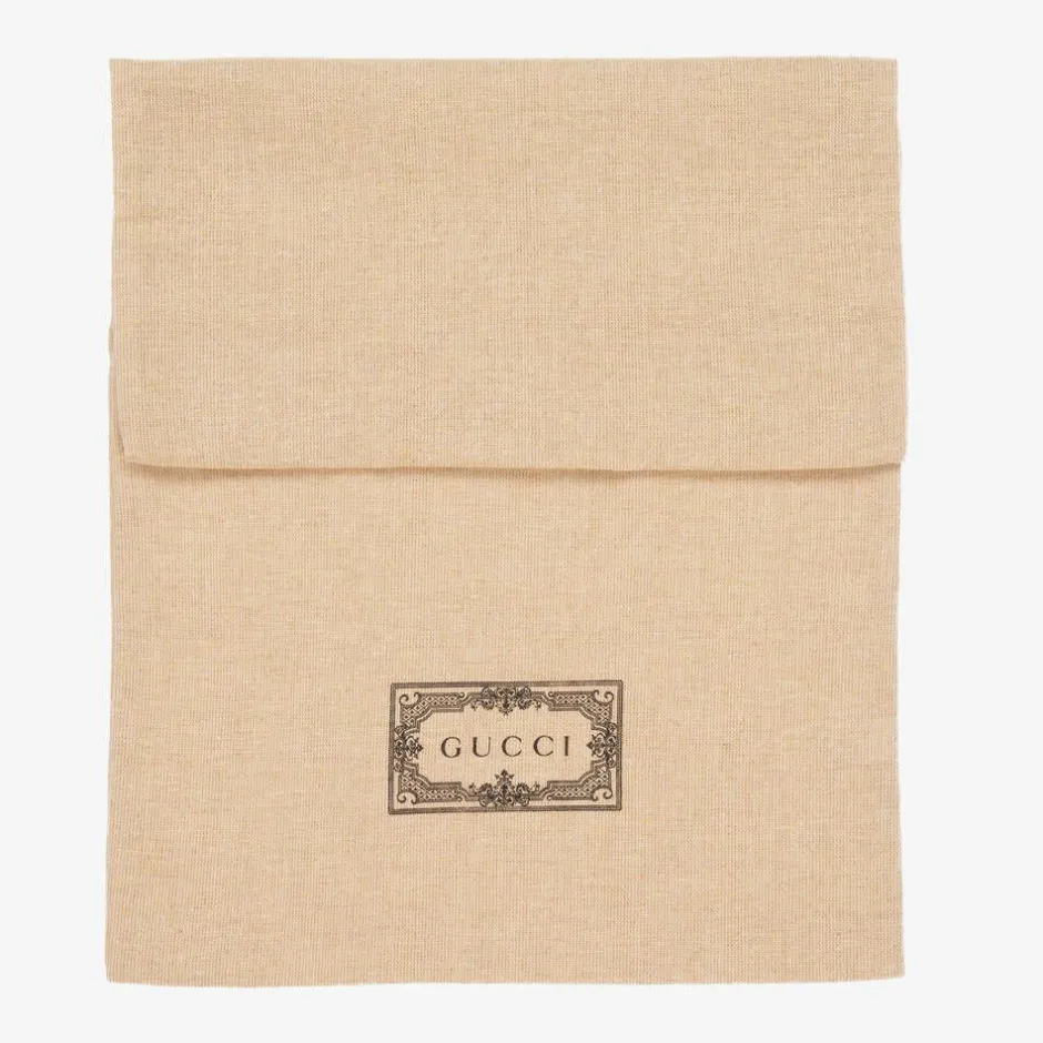 Gucci Beige GG Cotton Canvas Hat New