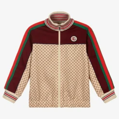 Gucci Beige GG Zip-Up Jacket Best