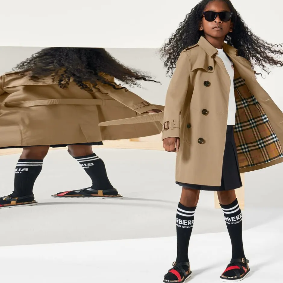 Burberry Beige Heritage Trench Coat Honey Clearance