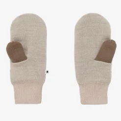 Molo Beige Knitted Star Mittens