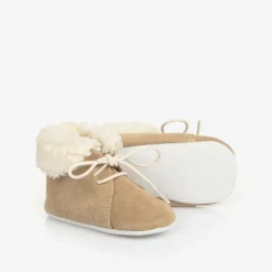 Tartine et Chocolat Beige Leather Baby Pre-Walker Shoes Discount