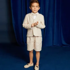 Childrens Classics Beige Leather Moccasin Shoes Online