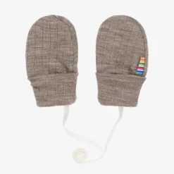 Joha Beige Merino Wool Baby Mittens New
