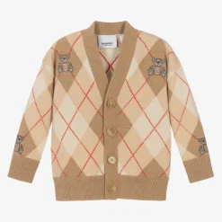 Burberry Beige Merino Wool Knit Baby Cardigan
