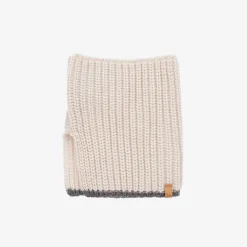 1 + in the family Beige Merino Wool Rib Knit Snood Outlet