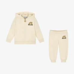 Moschino Baby Beige Organic Cotton Tracksuit Sale