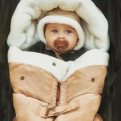 Elodie Beige Padded Footmuff (95cm) Clearance