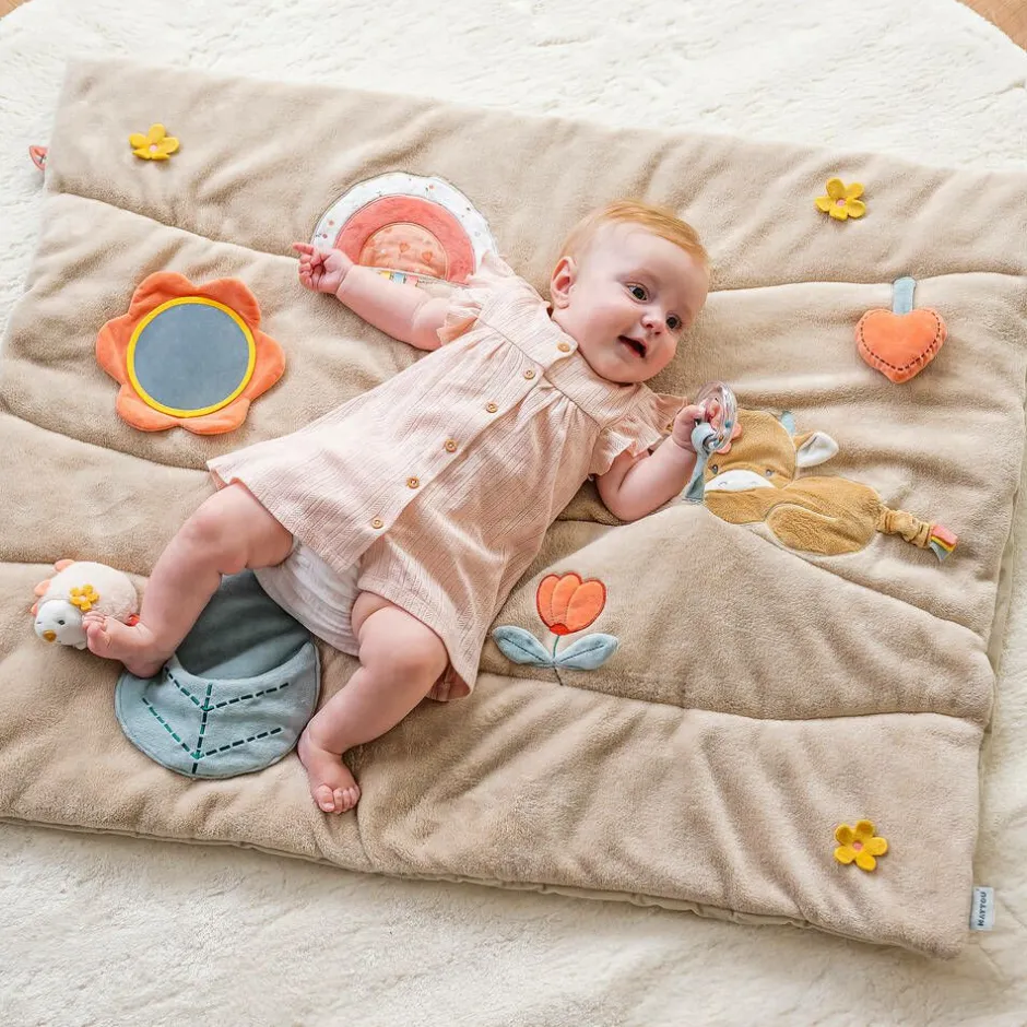 Nattou Beige Plush Playmat (100cm) Outlet
