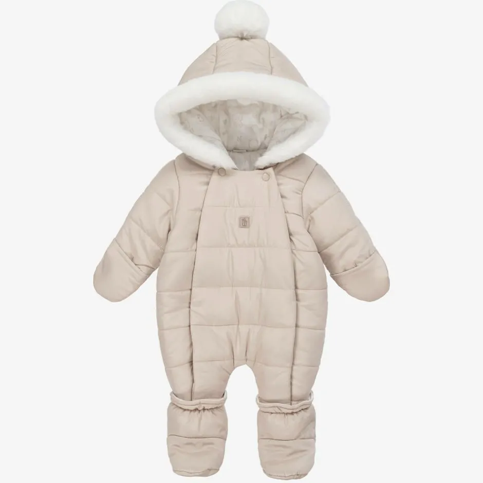 iDO Mini Beige Puffer Snowsuit Online