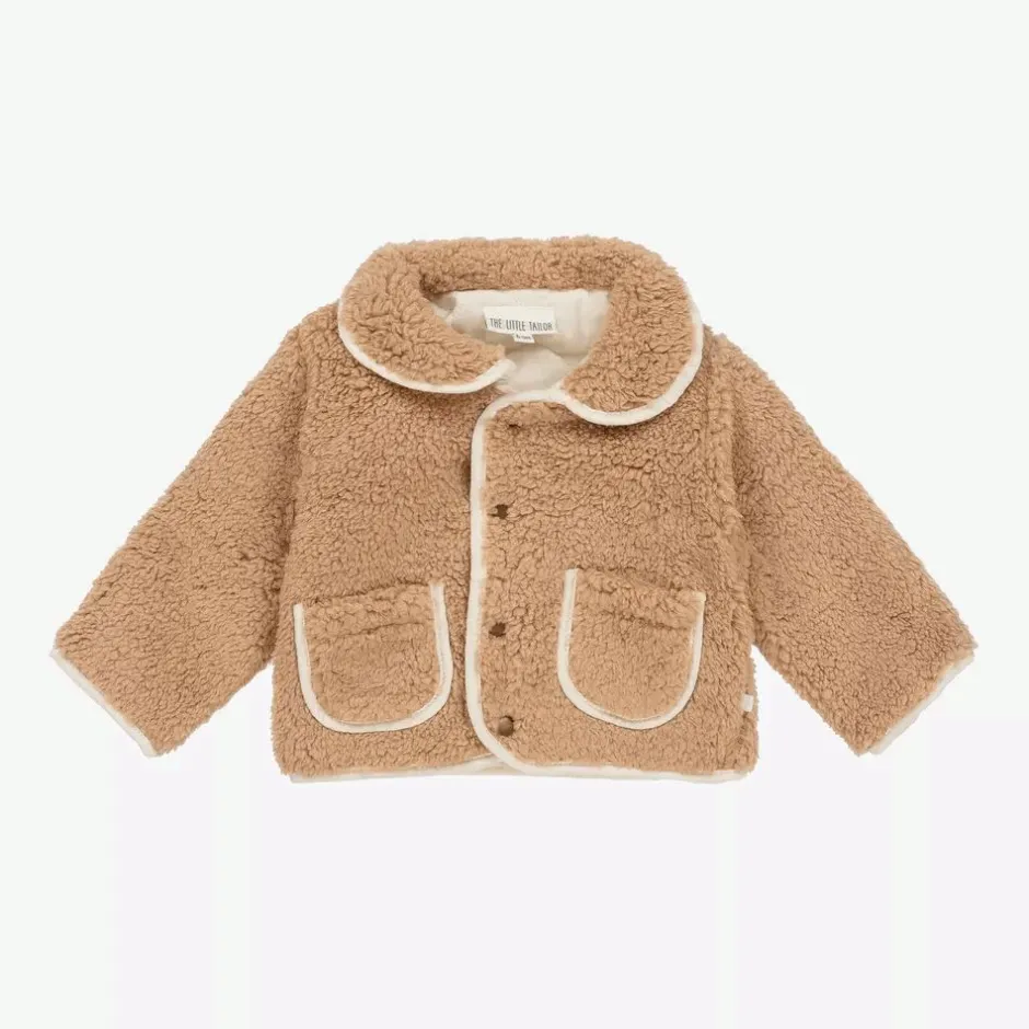 The Little Tailor Beige Sherpa Fleece Reversible Quilted Jacket Sale