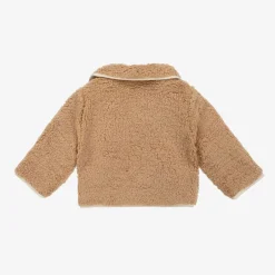 The Little Tailor Beige Sherpa Fleece Reversible Quilted Jacket Sale