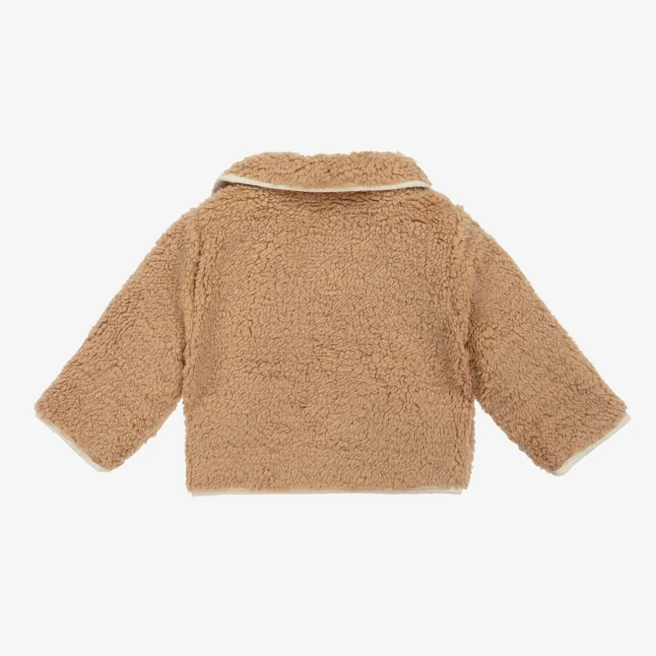The Little Tailor Beige Sherpa Fleece Reversible Quilted Jacket Sale