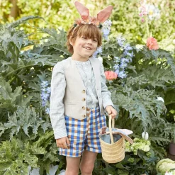 Meri Meri Beige Straw Bunny Basket Bag (18cm)