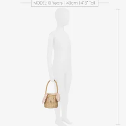 Meri Meri Beige Straw Bunny Basket Bag (18cm)